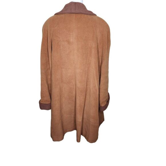 Vintage Bella Bicchi Fur Collar Swing Coat Womens M Brown Cashmere Wool - Picture 4 of 12